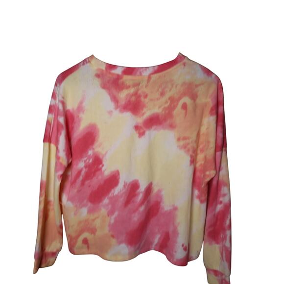 NWT Tie Dye Sweater Cardigan Crew Neck Cropped Size XL Candycore Holiday Gifts - Picture 3 of 15